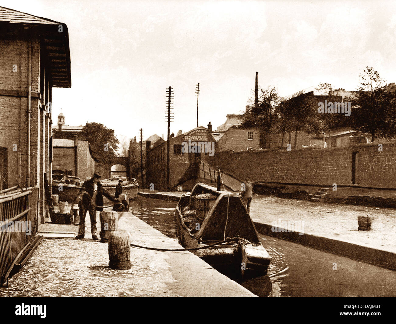 Chester Canal Locks early 1900s Stock Photo