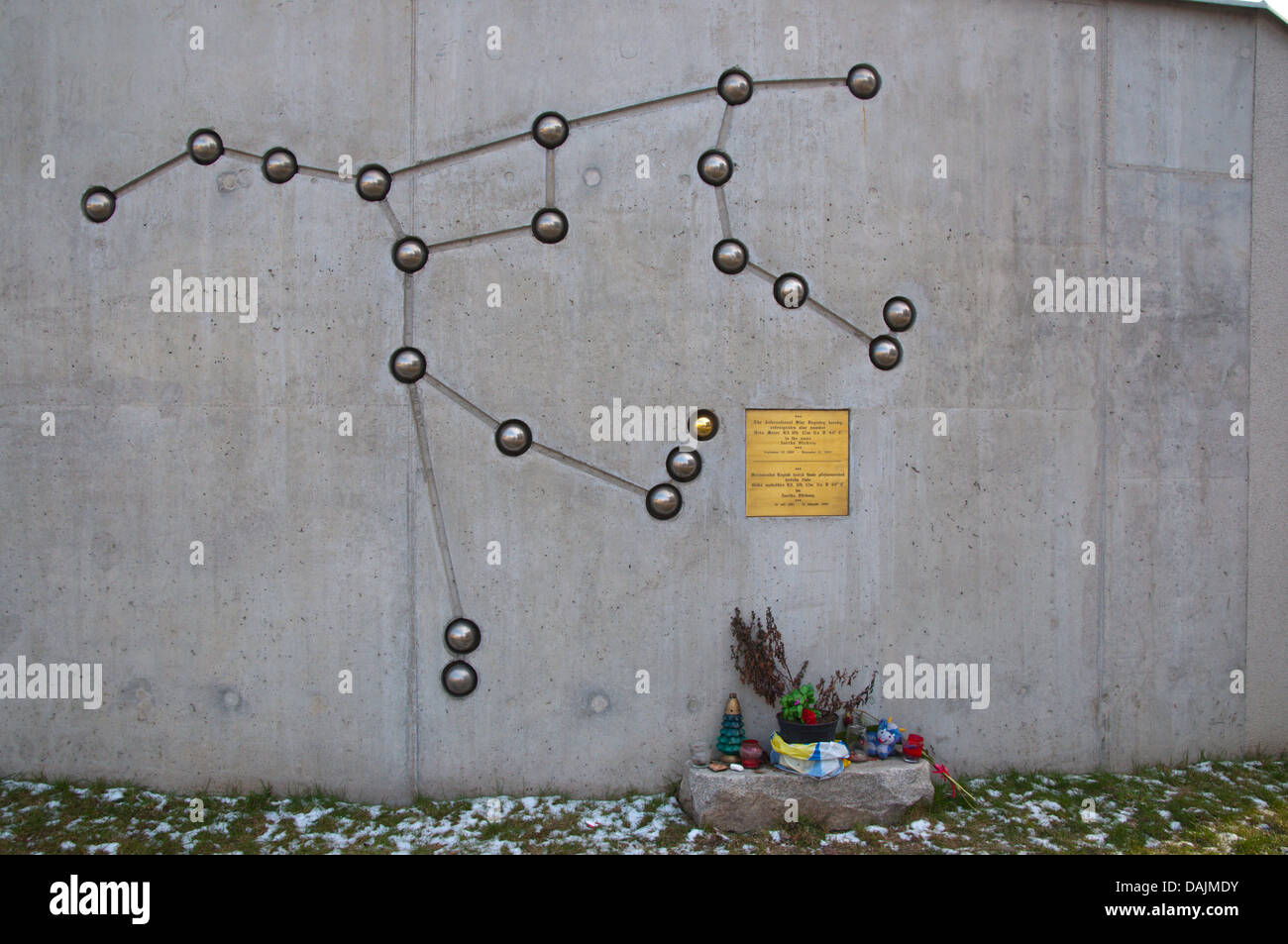 Star registry redesigning a star name to a girl who died in motorcar crash Zizkov district Prague Czech Republic Europe Stock Photo