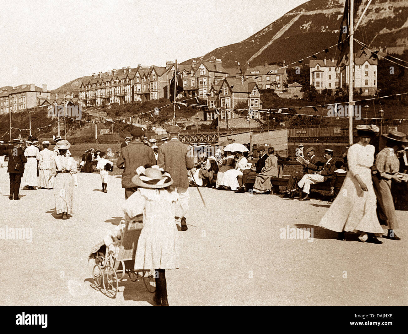 Penmaenmawr Promenade early 1900s Stock Photo