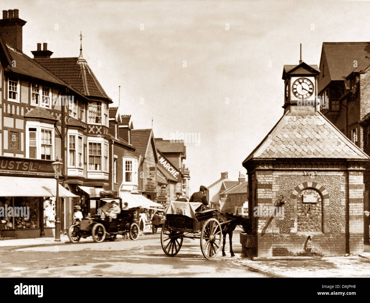 Sheringham High Street early 1900s Stock Photo Alamy