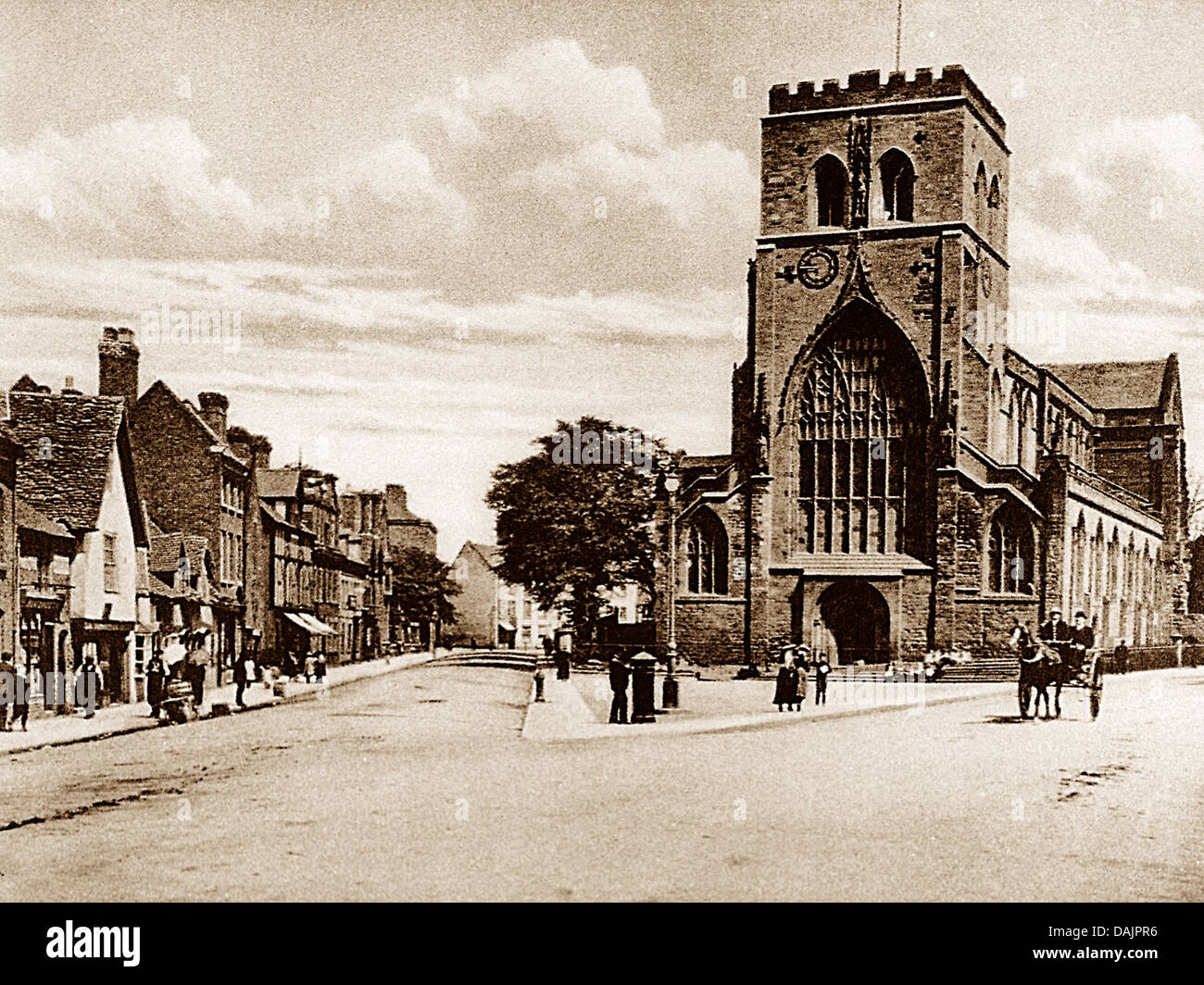 Shrewsbury Abbey Church early 1900s Stock Photo