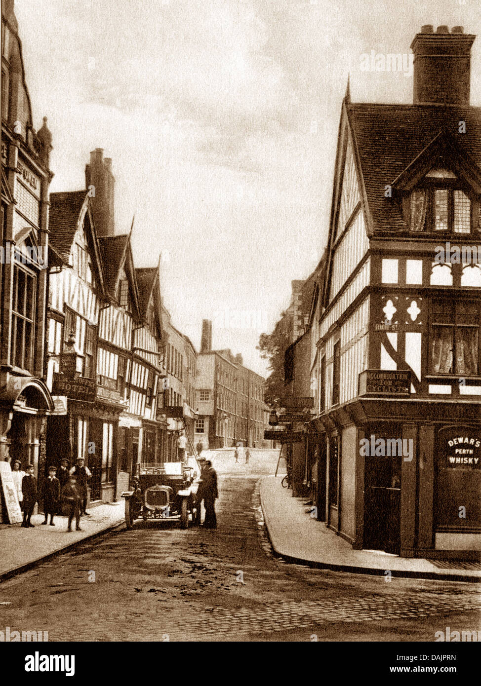Shrewsbury Milk Street probably 1920s Stock Photo