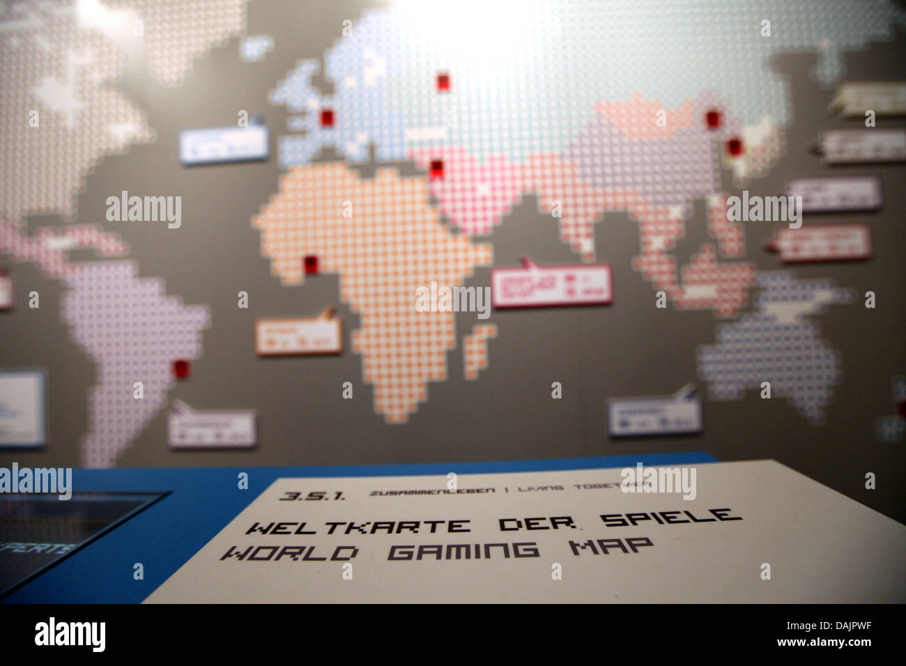 A world map of computer games is exhibited at the Museum for Computer ...