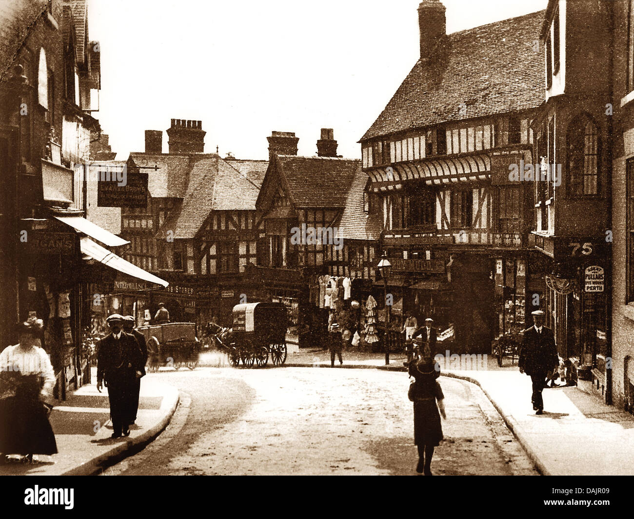 Shrewsbury Wyle Cop early 1900s Stock Photo