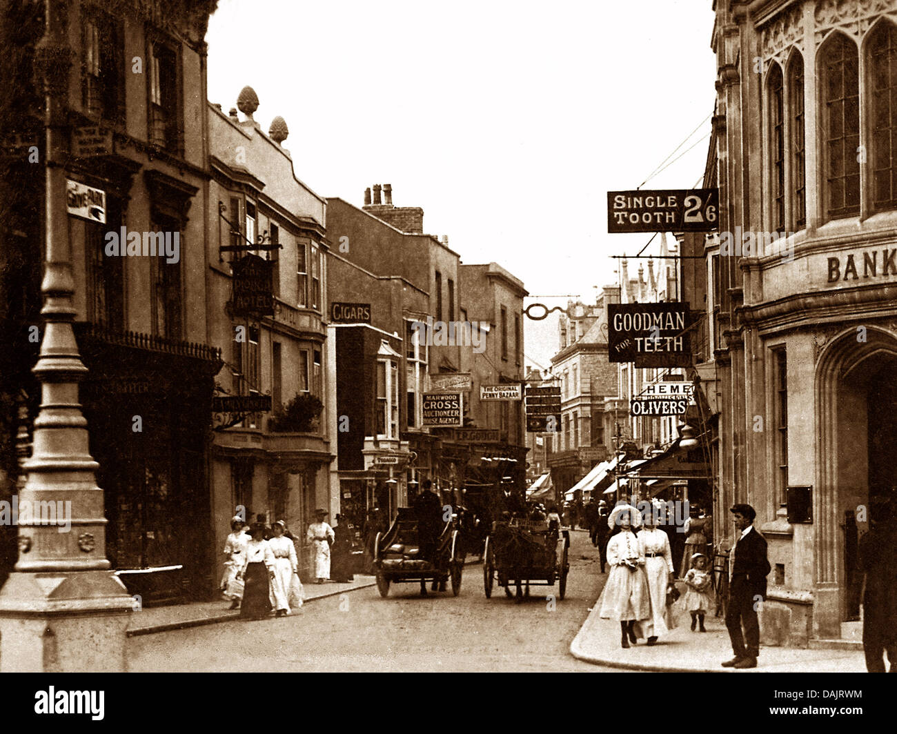 WestonSuperMare High Street early 1900s Stock Photo Alamy