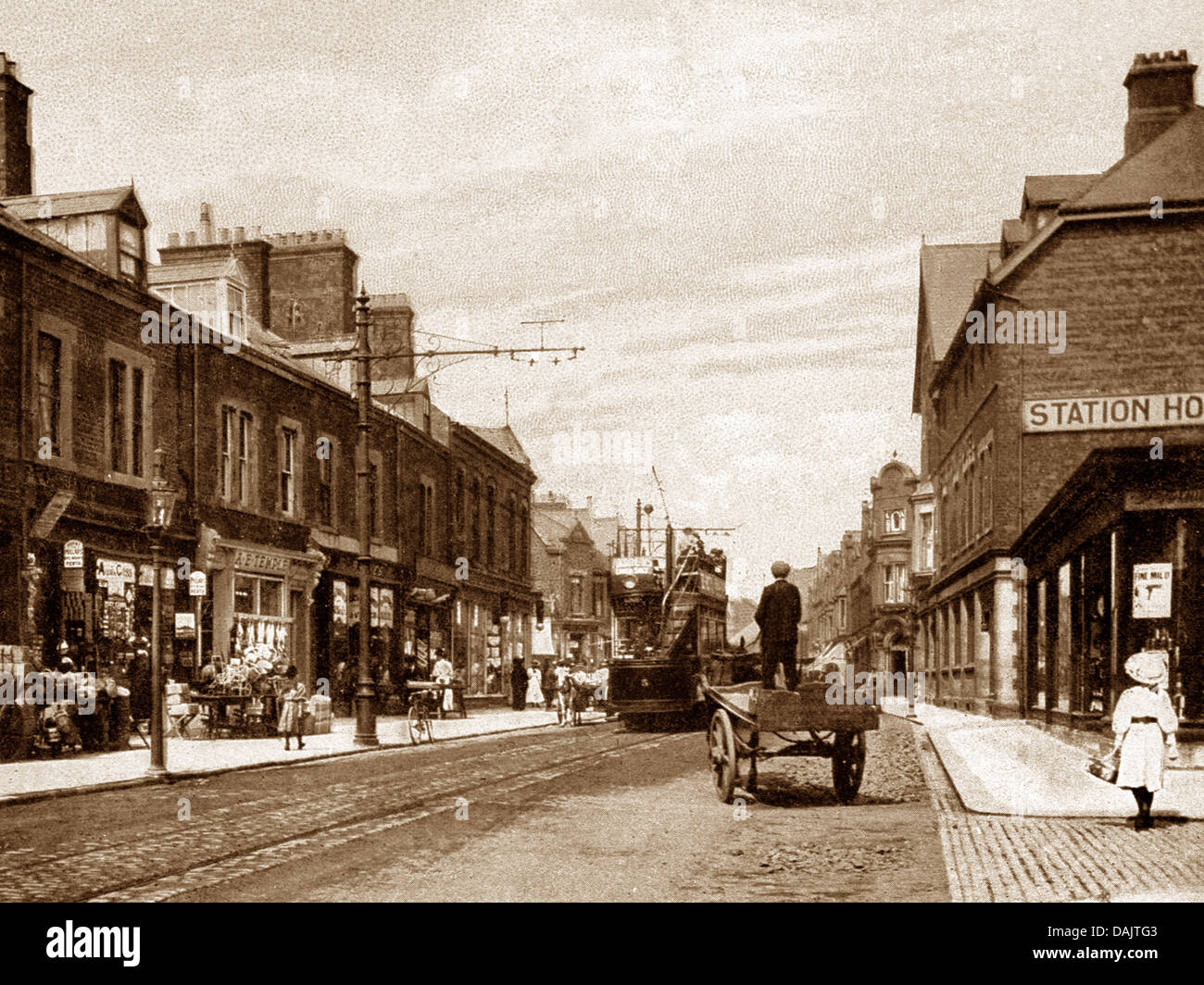 Whitley Bay Whitley Road early 1900s Stock Photo Alamy