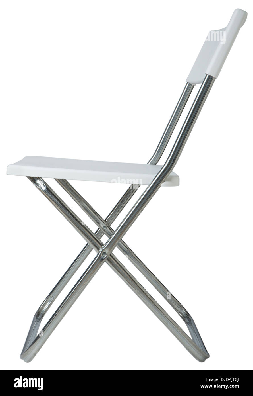 Folding chair on white background Stock Photo - Alamy