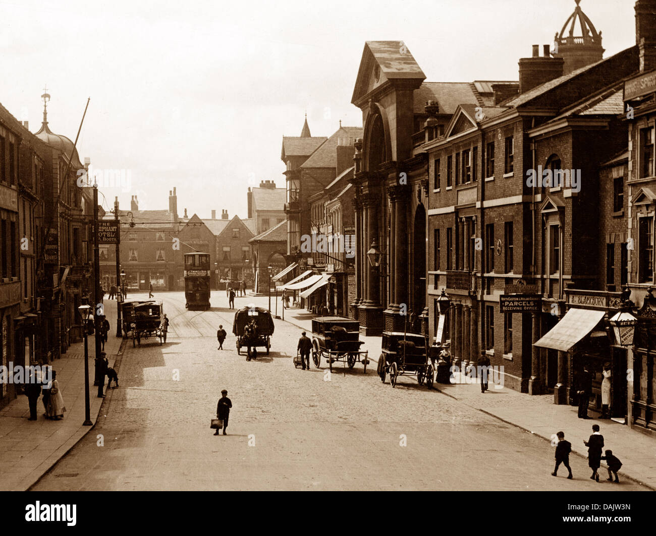 Pontefract Market Street early 1900s Stock Photo Alamy