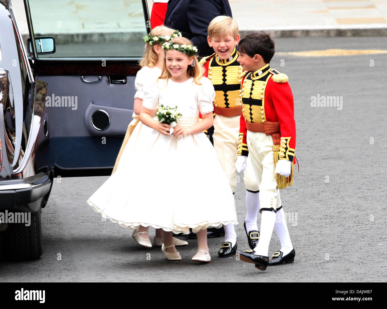 Bridesmaids Margarita ArmstrongJones and Lady Louise Windsor (covered
