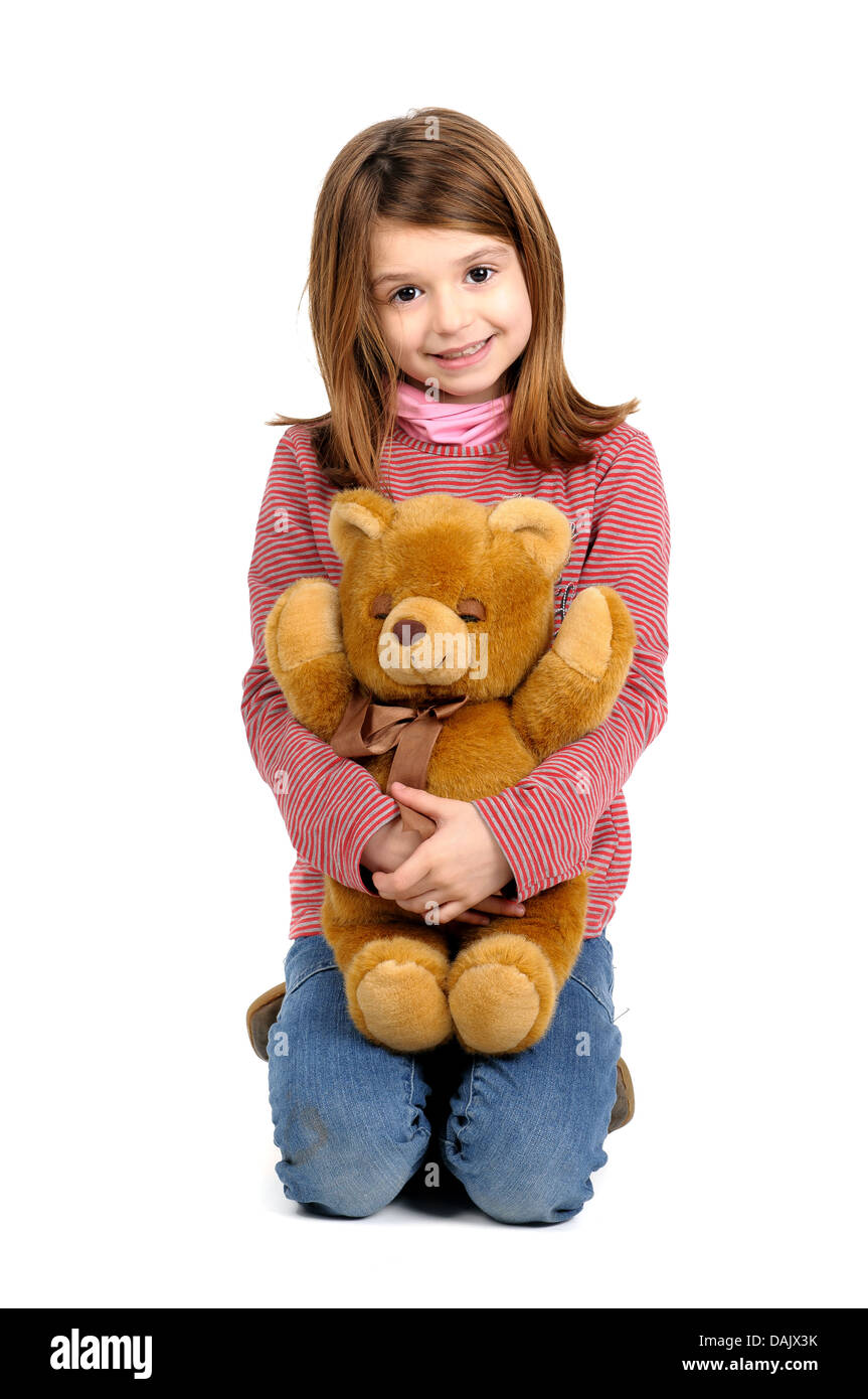 A girl with a teddy bear hotsell