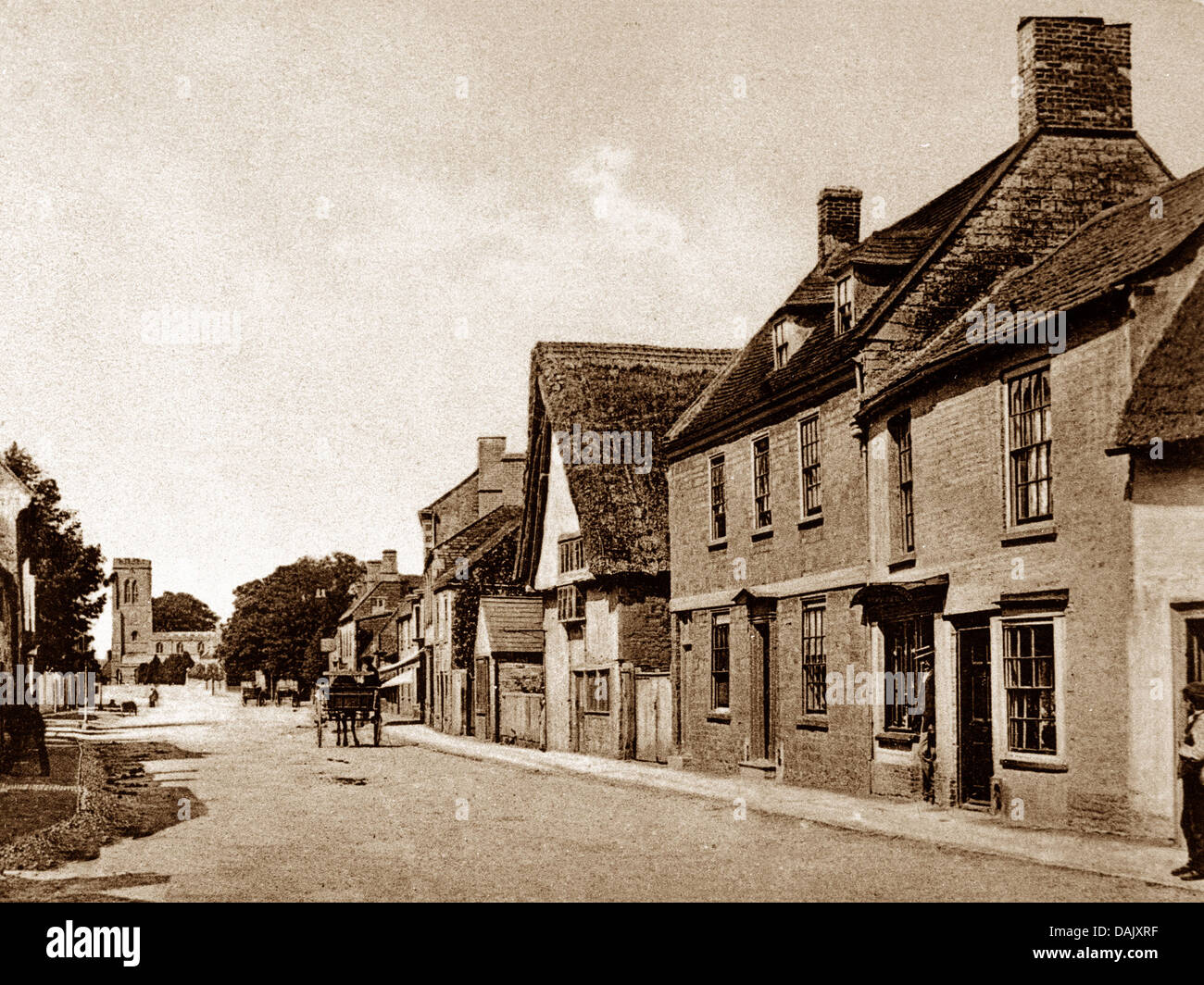 Market Deeping Church Street early 1900s Stock Photo Alamy