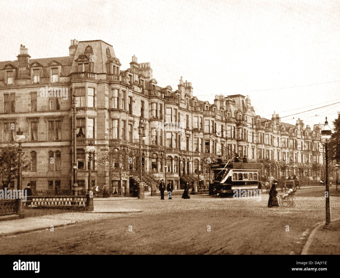 Glasgow Balmoral Crescent early 1900s Stock Photo