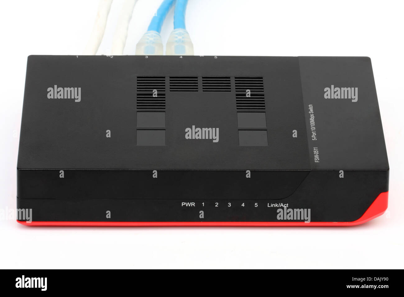 switch isolated and router modem connect Lan on the white