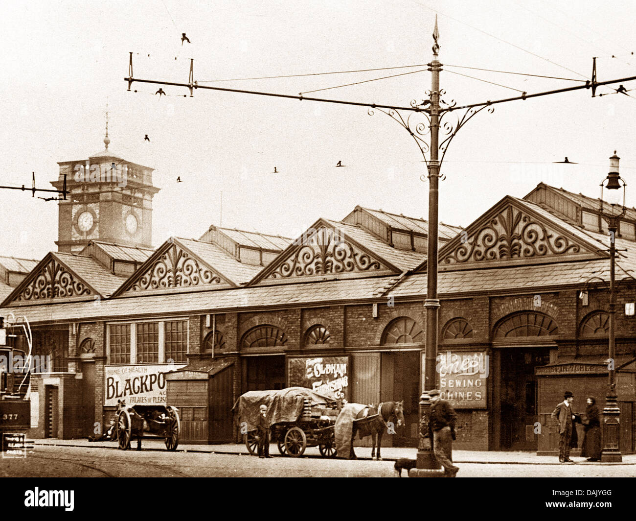 Ashton-under-Lyne Market Hall early 1900s Stock Photo