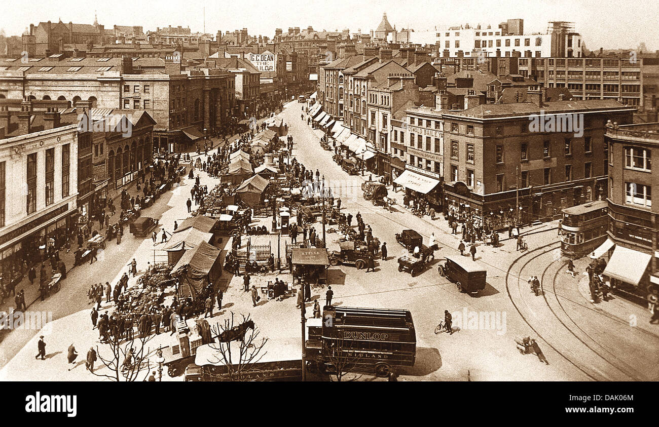 Birmingham Bull Ring probably 1930s Stock Photo Alamy