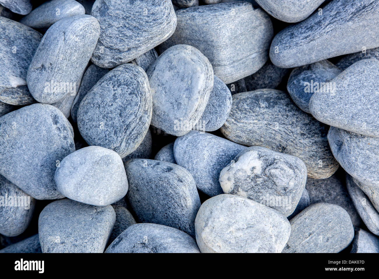 Icelandic glacier gravel, granite pebbles Stock Photo