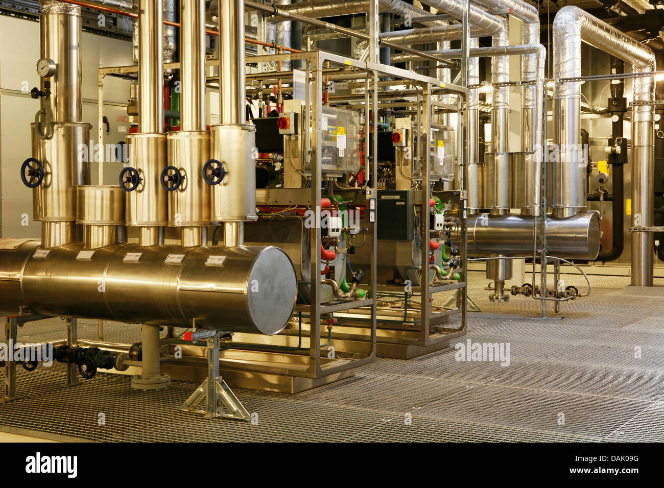 Large new industrial heating system, heating pipes Stock Photo Alamy