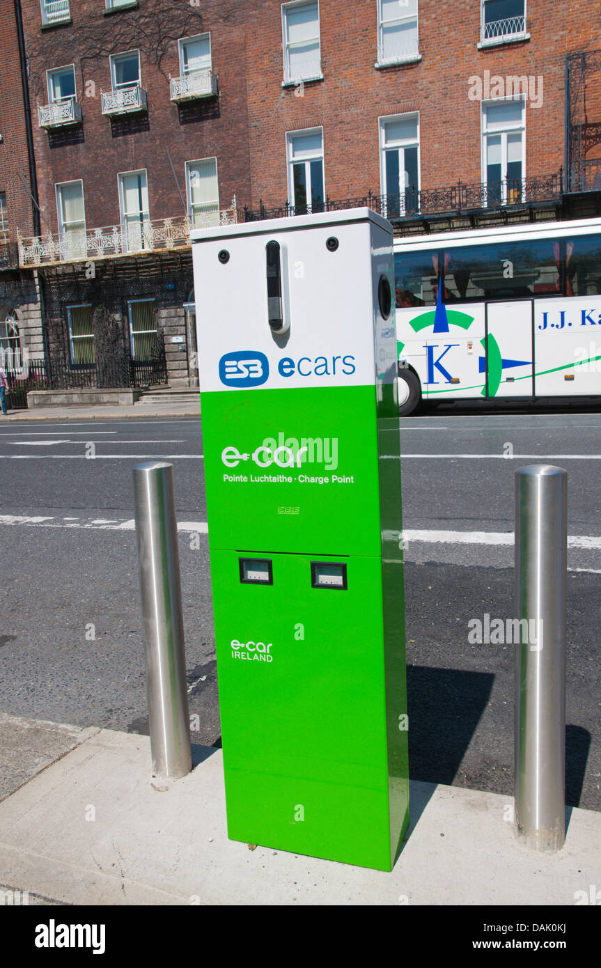 Electric car charging point Merrion Square central Dublin Ireland
