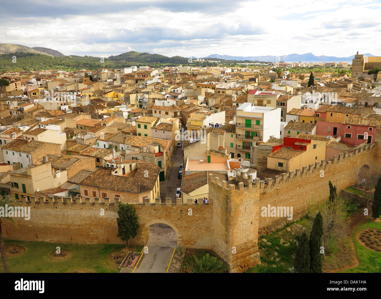 aerial view of the historical old town of Alc dia with town wall and