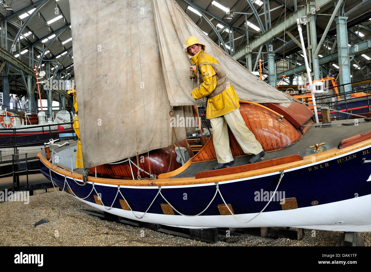 Chatham, Kent, England. Chatham Historic Dockyard. RNLI Historic Lifeboat Collection. RNLB Helen Blake Stock Photo