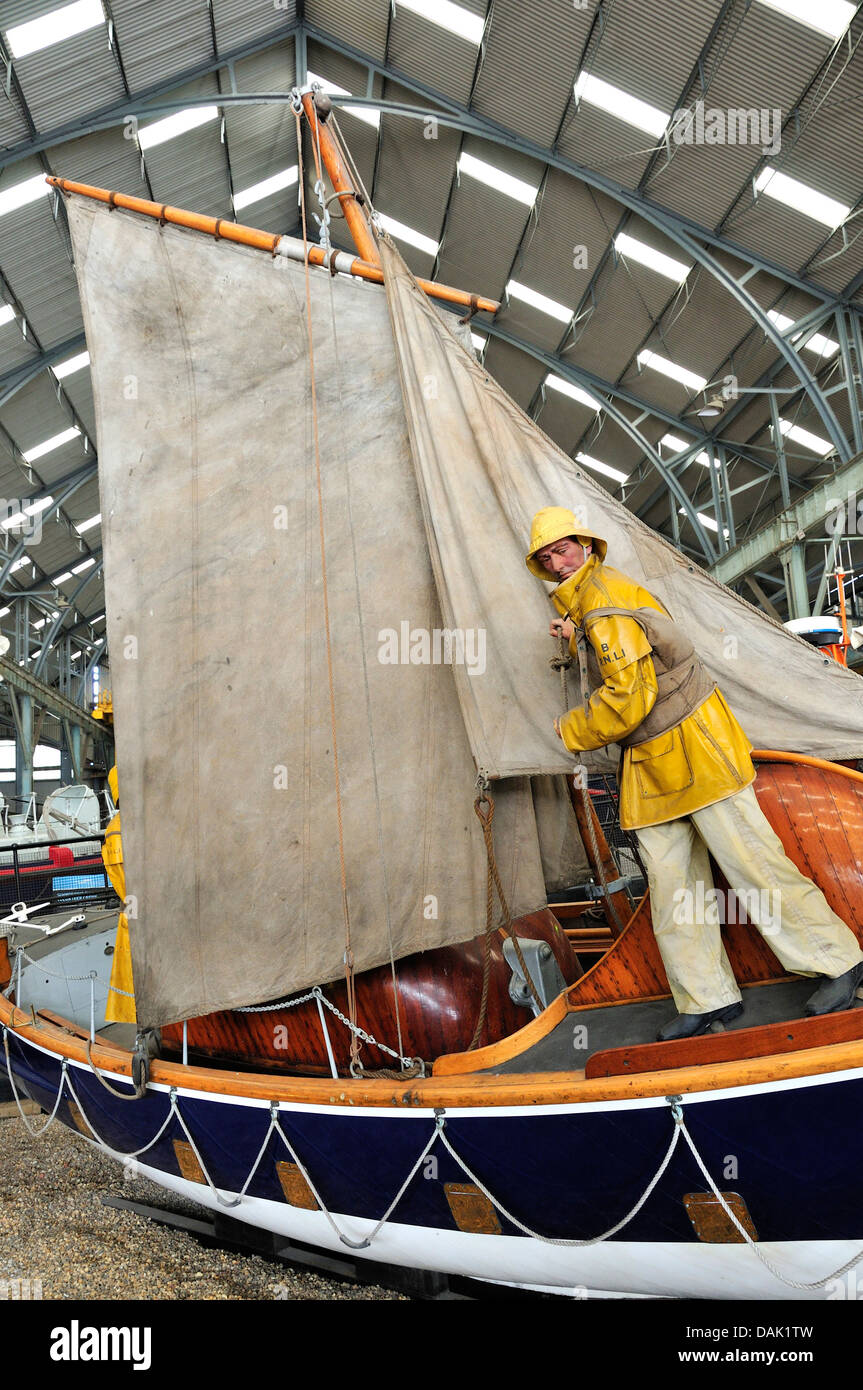 Chatham, Kent, England. Chatham Historic Dockyard. RNLI Historic Lifeboat Collection. RNLB Helen Blake Stock Photo