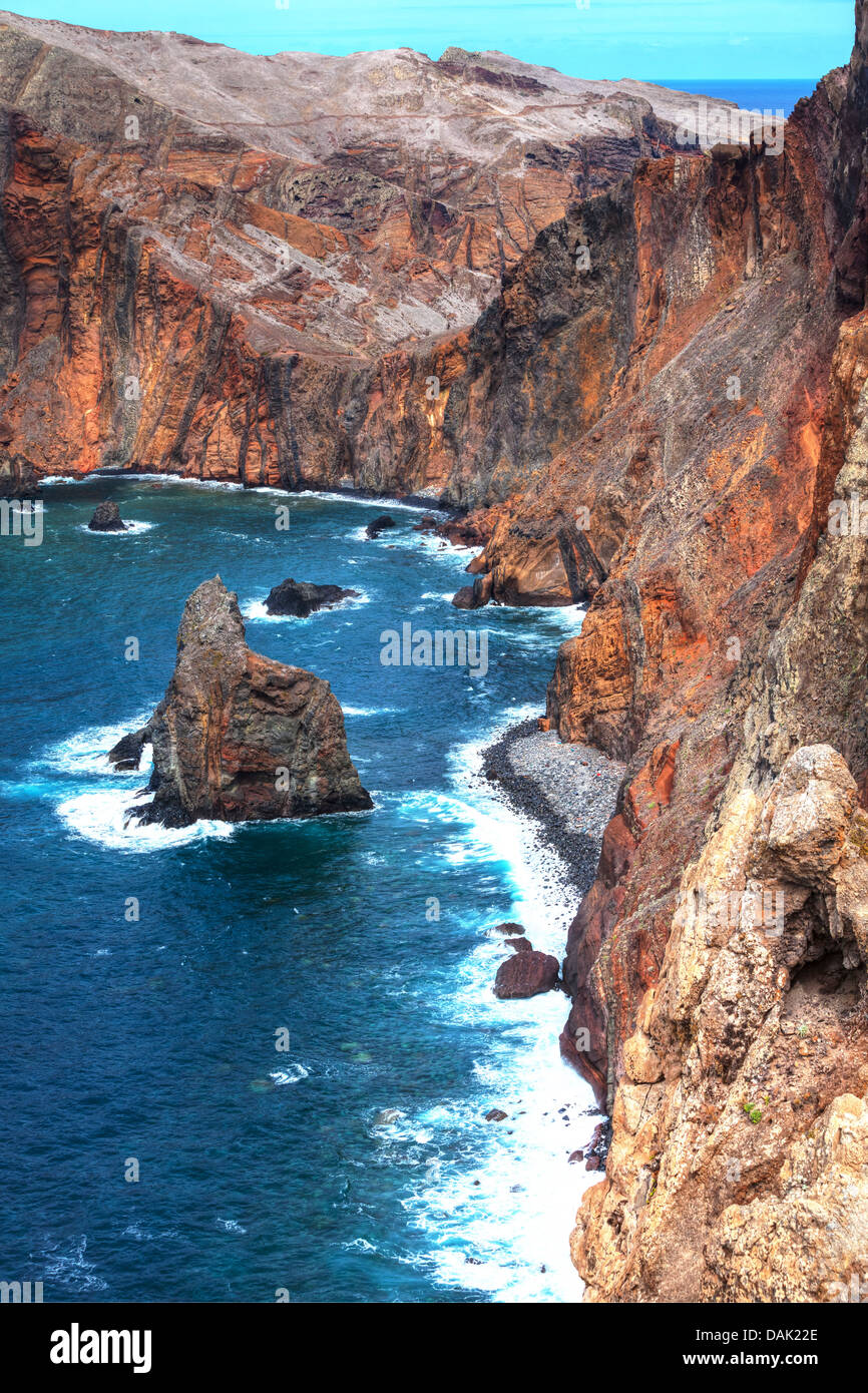 Portugal, View of volcanic peninsula of Ponta de Sao Lourenco Stock Photo