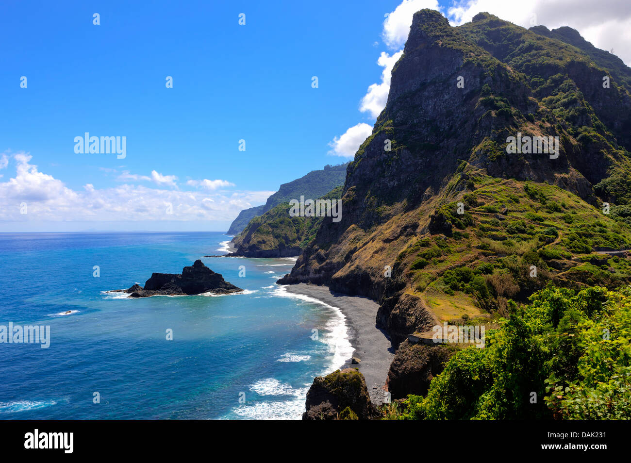 Portugal, Cliffs of Madeira in Boaventura Stock Photo