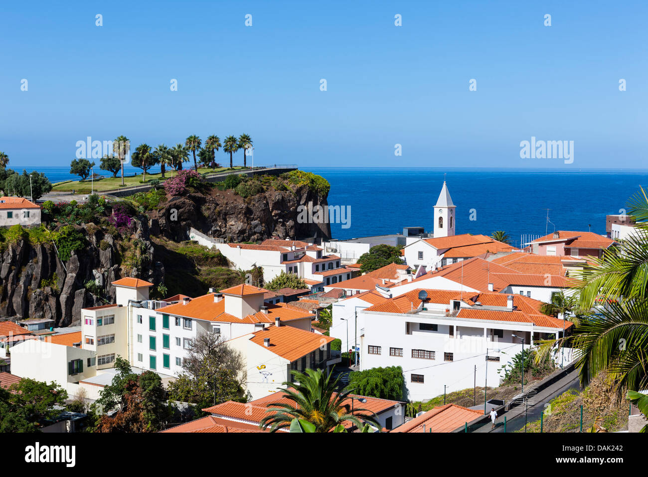 Portugal, View of houses at Camara de Lobos Stock Photo