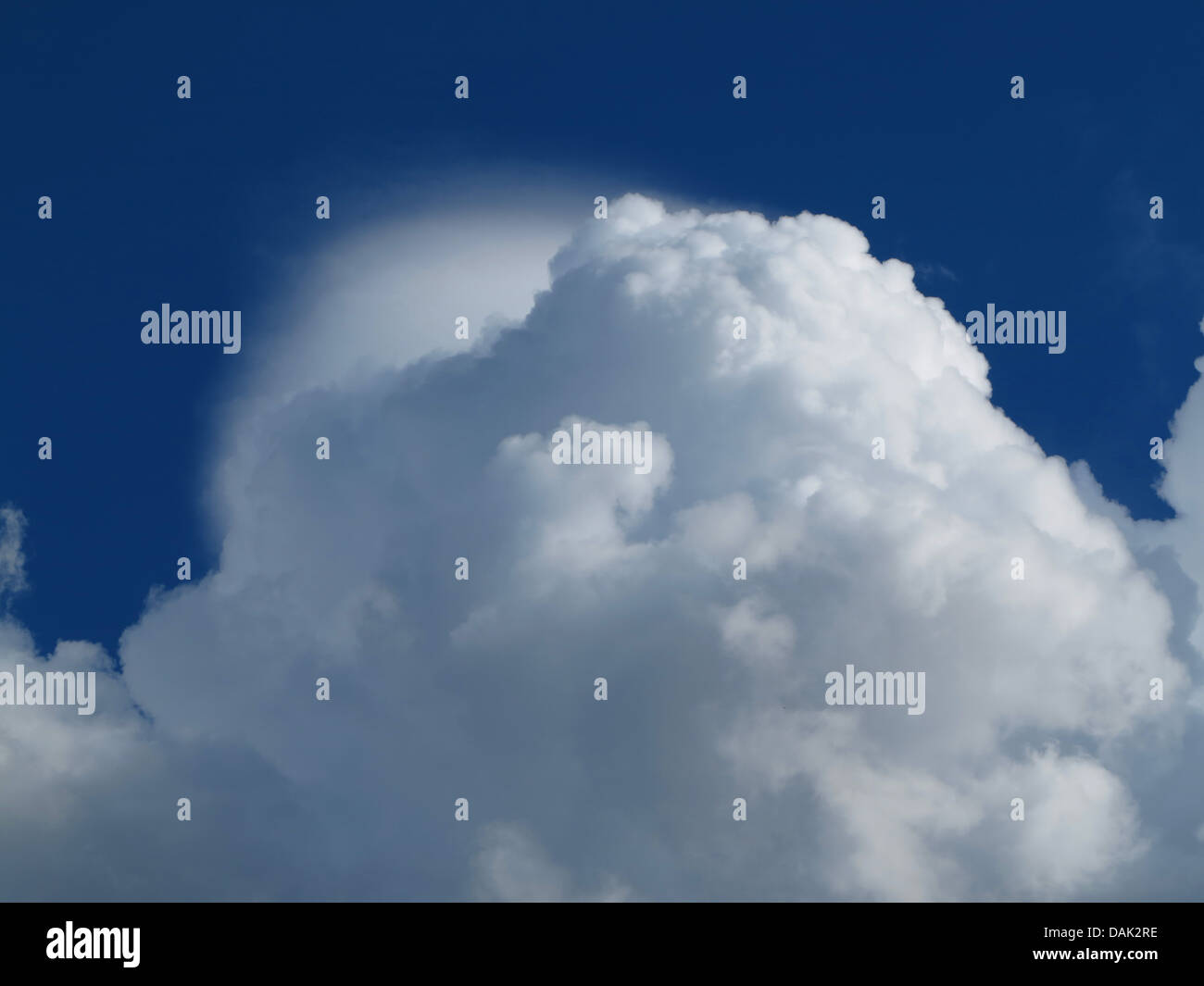 Cumulus cloud and Pileus, Spain, Balearen, Majorca Stock Photo