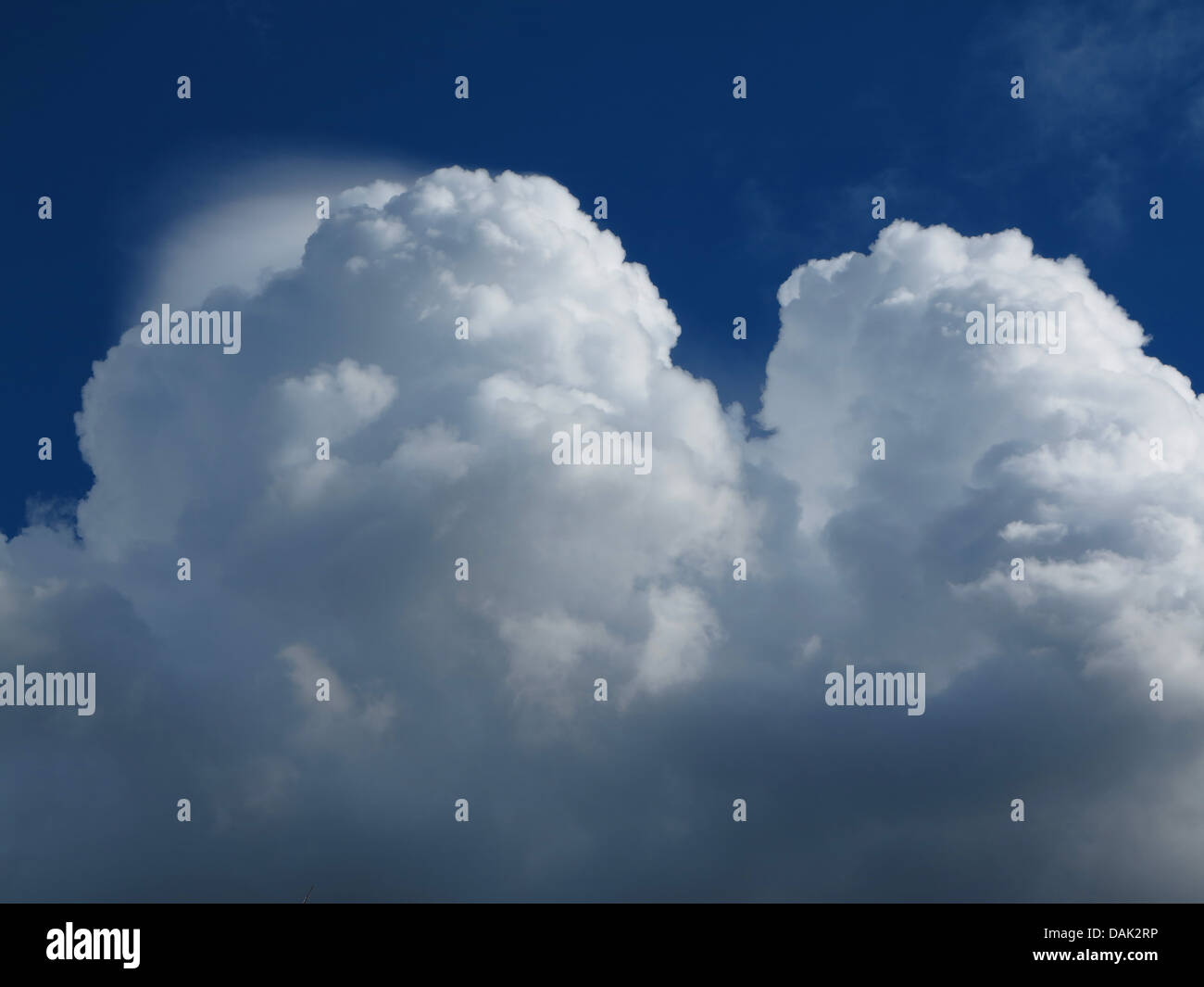 Cumulus cloud and Pileus, Spain, Balearen, Majorca Stock Photo