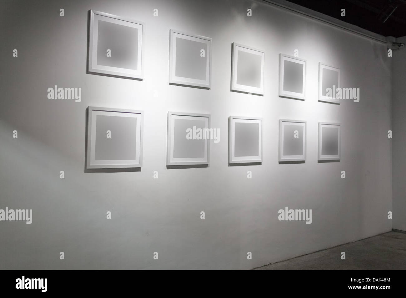 the art gallery without anyone, blank frame. Stock Photo