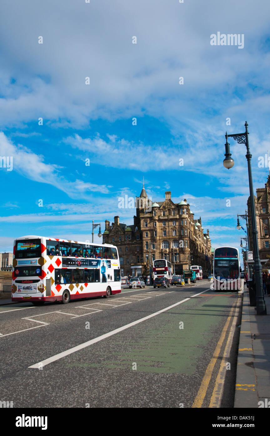 North Bridge between old and new towns central Edinburgh Scotland Europe Stock Photo