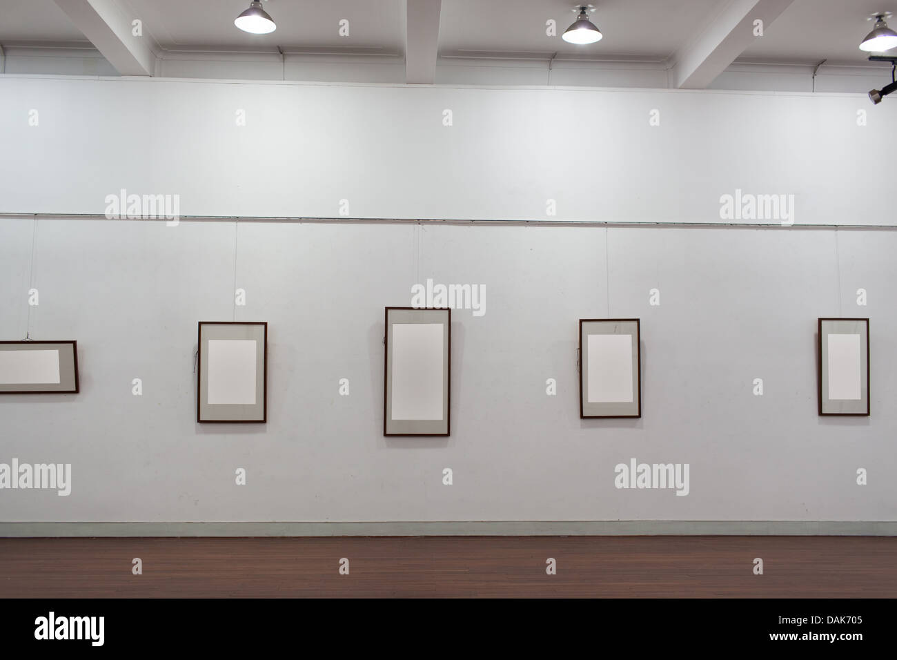 the art gallery without anyone, blank frame. Stock Photo