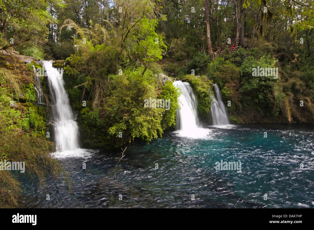 waterfalls Ojos del Caburgua, Chile, Patagonia Stock Photo