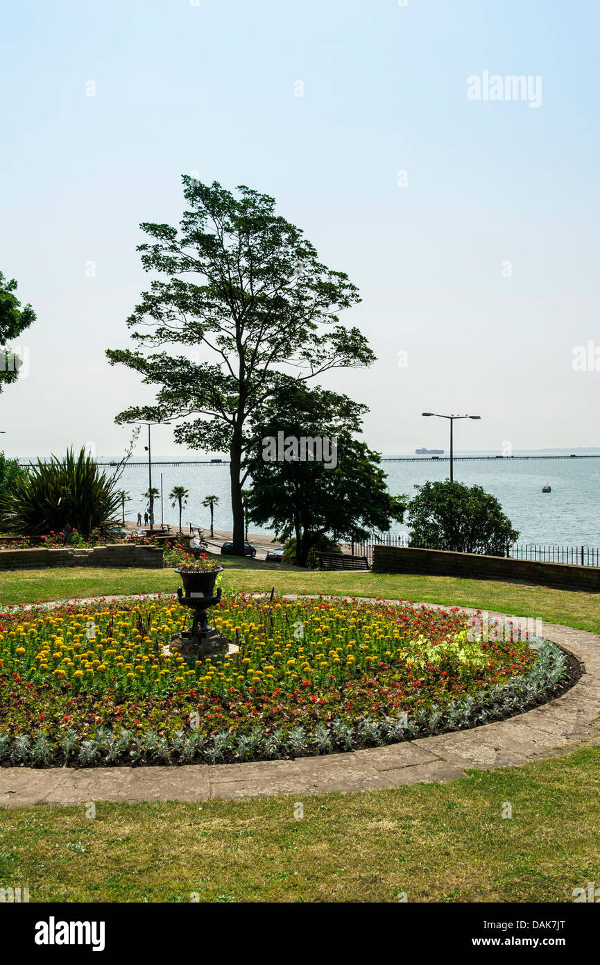 Clifftown gardens, overlooking the seafront at Southend on sea, Essex, UK. Stock Photo