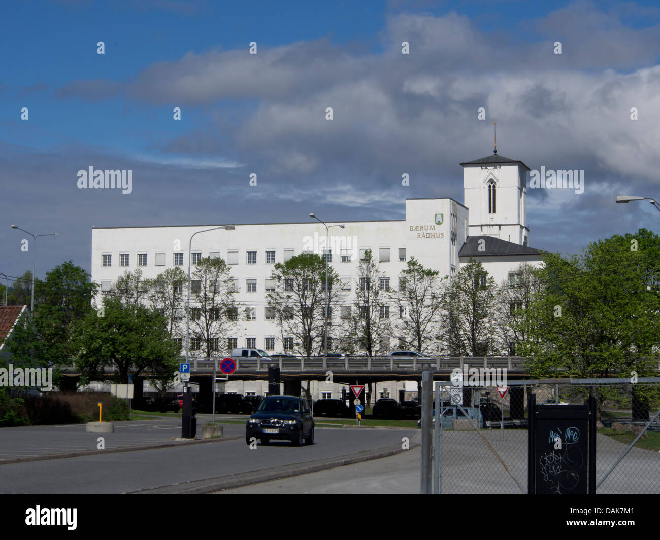 Sandvika city hall local government seat, Bærum Norway, with major 