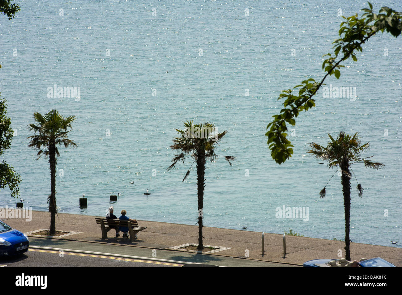 Couple relaxing at Southends seafront. Stock Photo