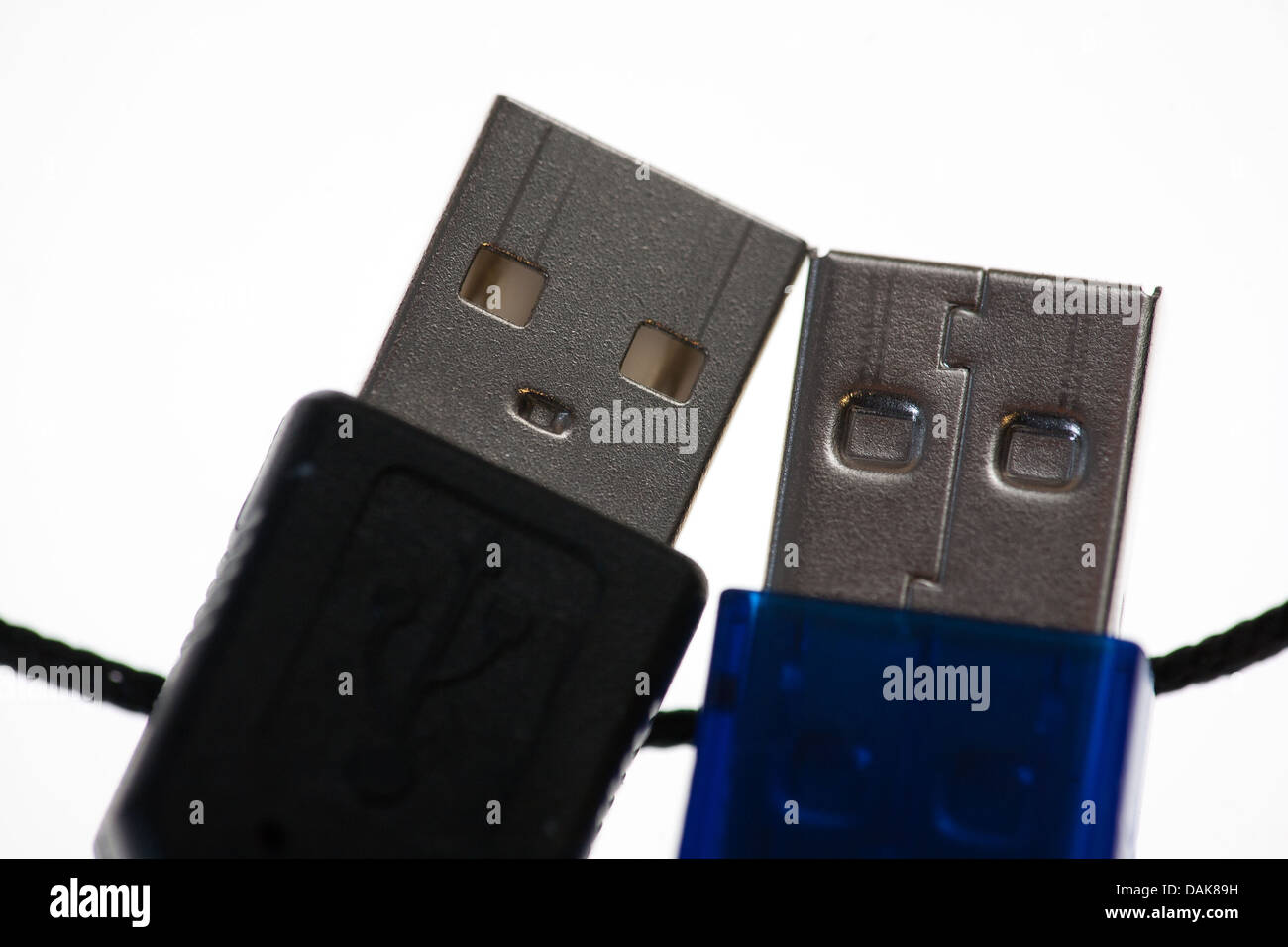 The faces of two USB 1 contacts Stock Photo