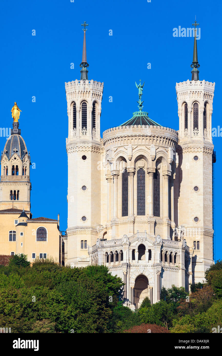 Basilica of Notre-Dame de Fourviere in Lyon Stock Photo