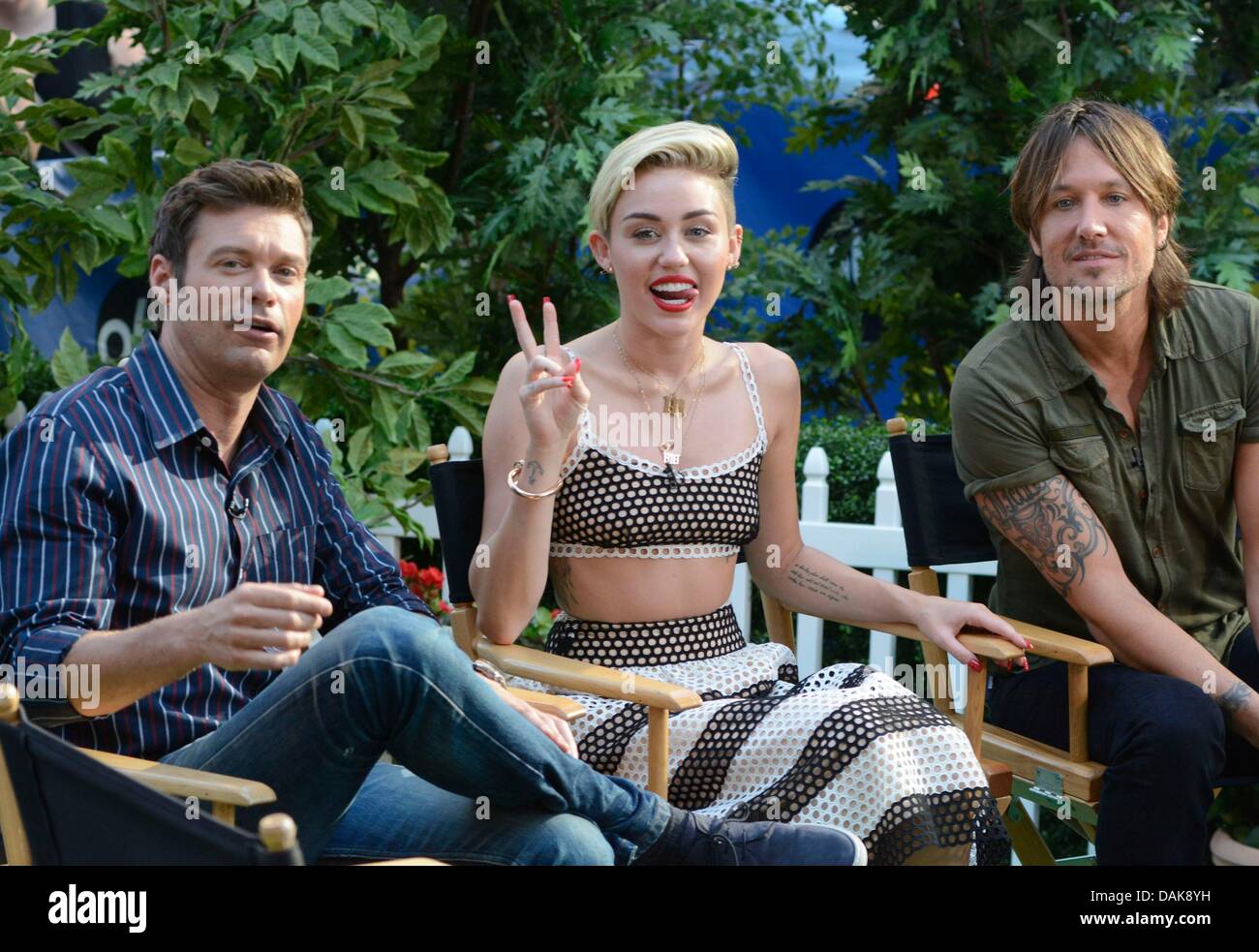 New York, NY,USA. 15th July, 2013. Ryan Seacrest, Miley Cyrus, Keith