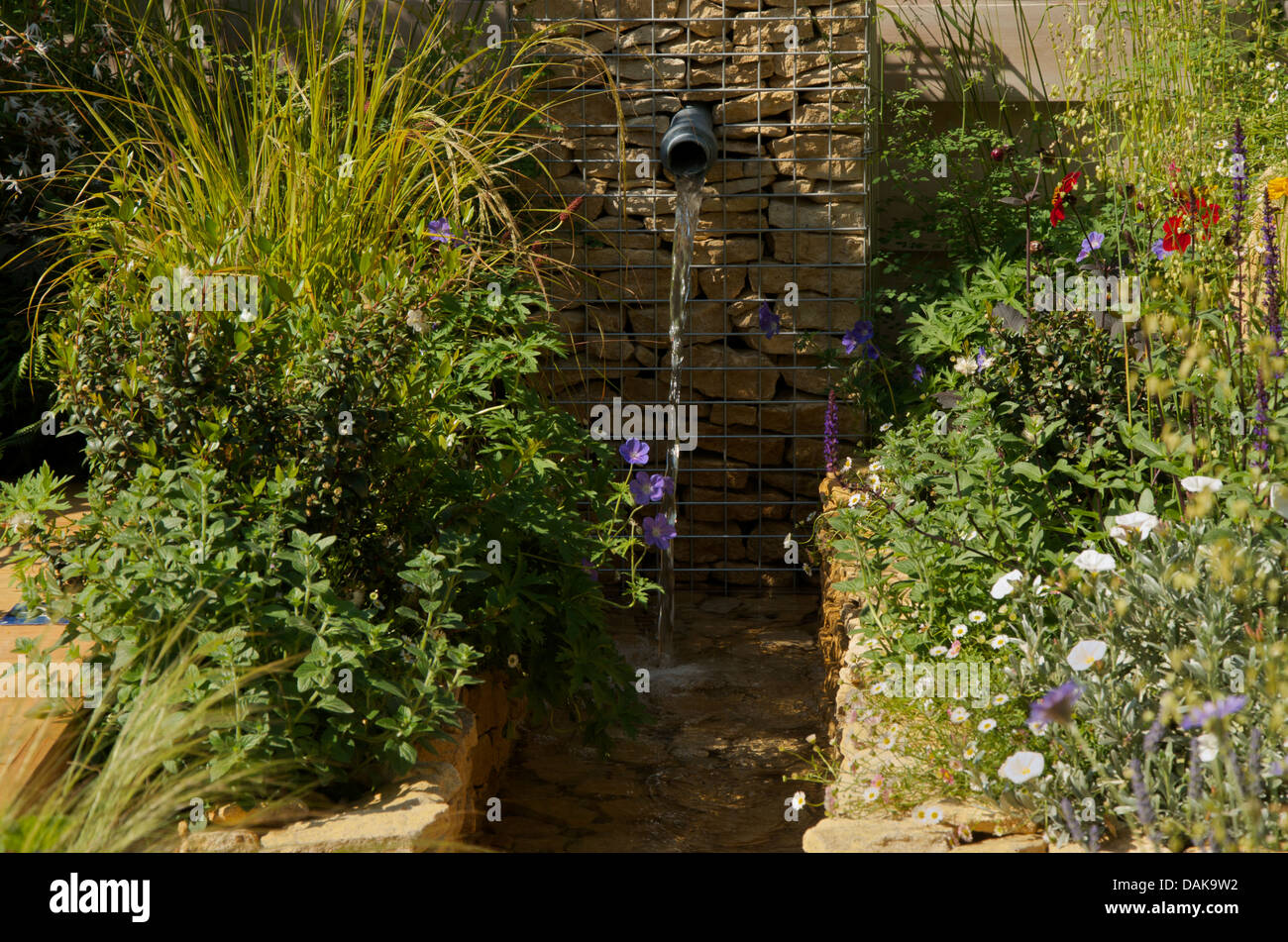 The water feature in The Four Corners Garden at RHS Hampton Court