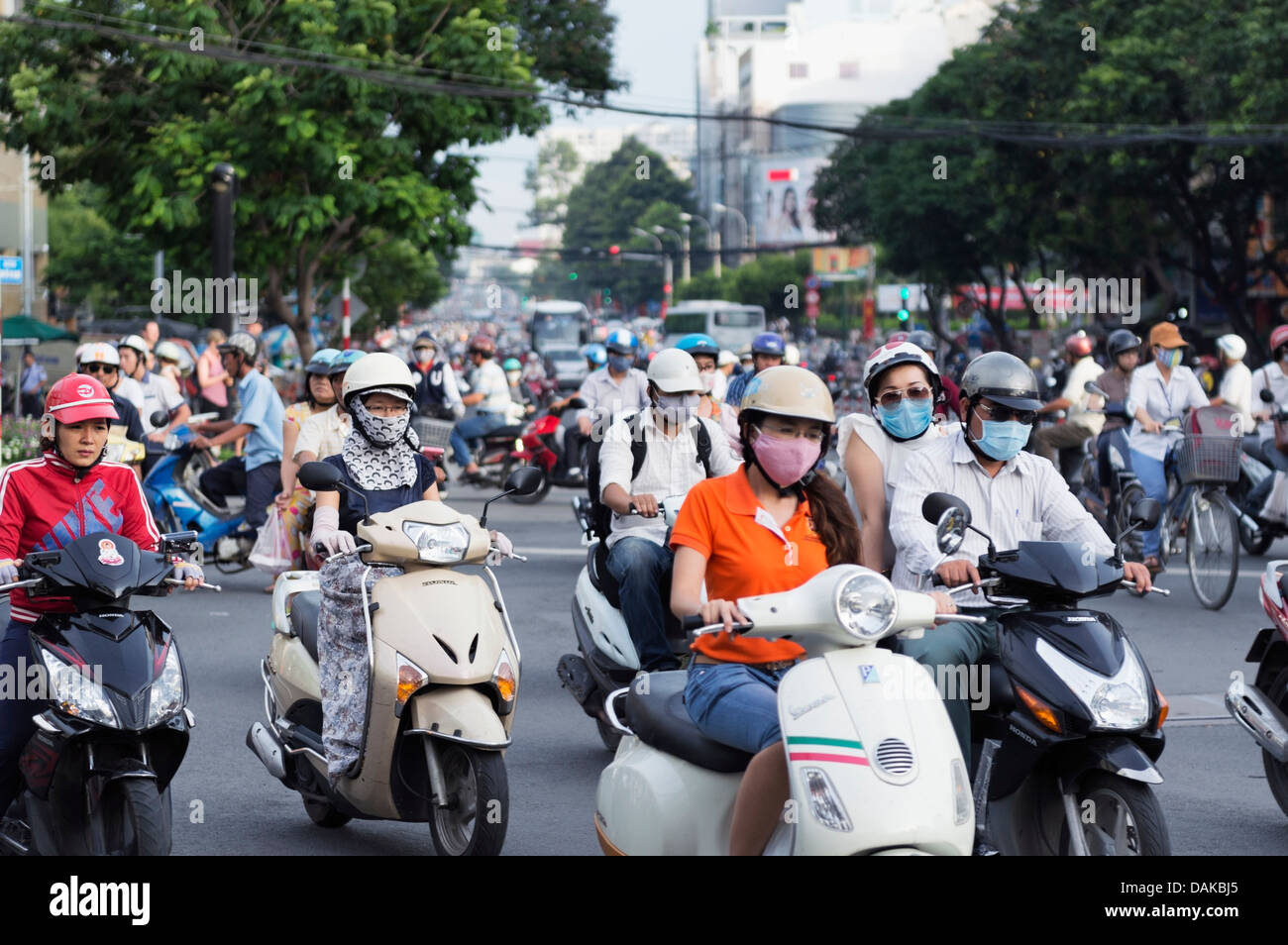 Ho Chi Minh City (Saigon), Vietnam - scooter traffic Stock