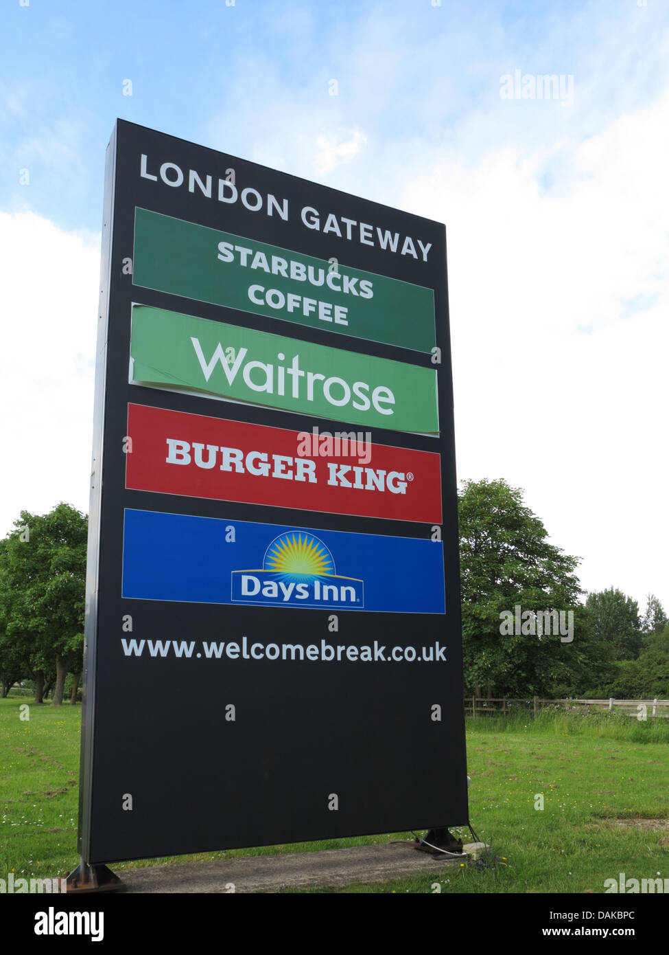 London Gateway motorway services sign Stock Photo