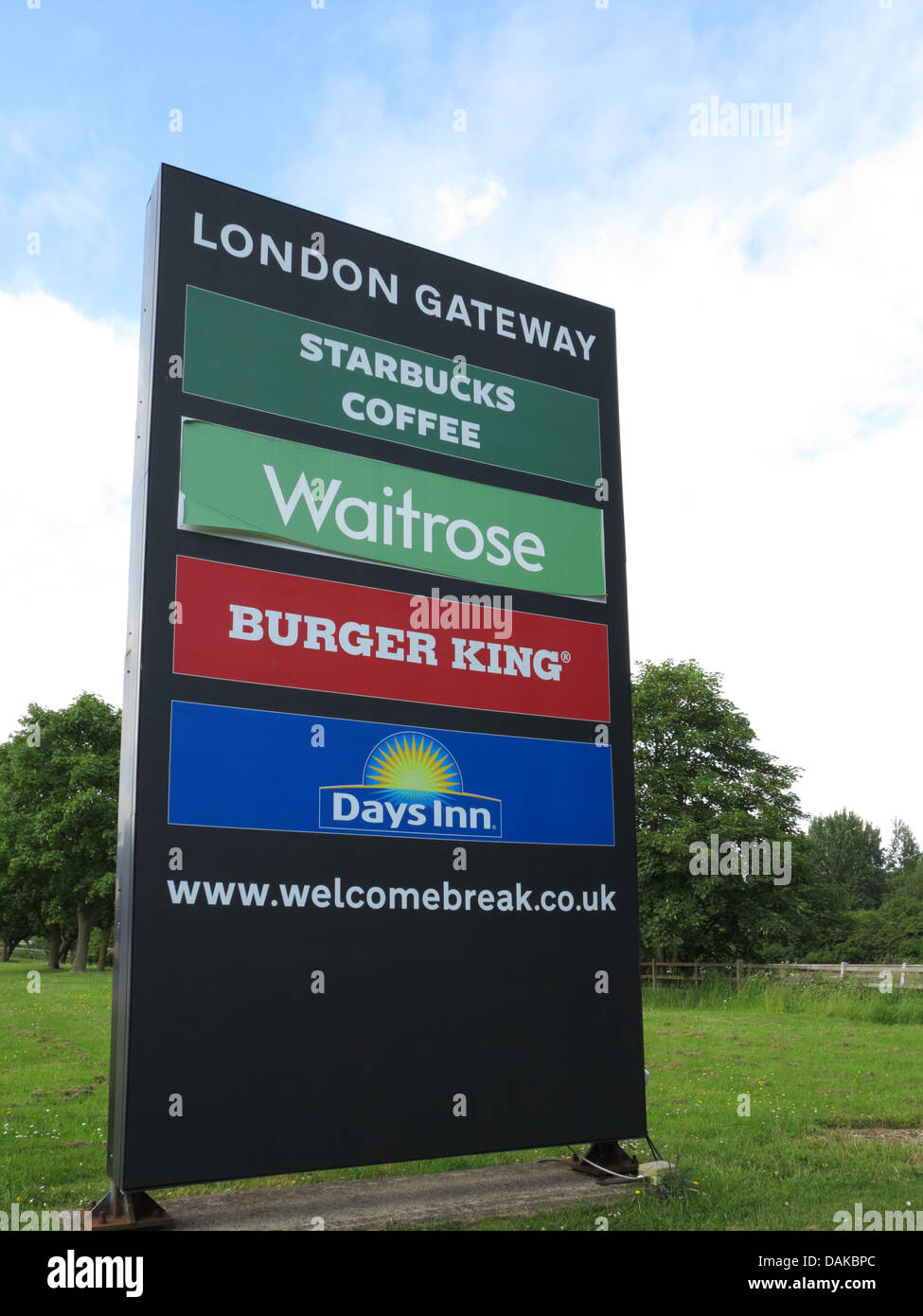 London Gateway Motorway Services Sign Stock Photo 58204004 Alamy