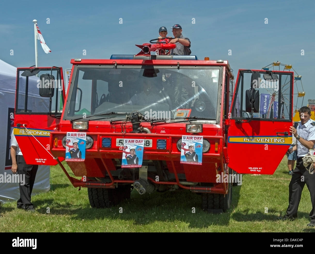 Stithians, UK. 15th July, 2013. Royal Navy Fire Tender at the show at the Stithians show, Cornwall's biggest one day show. Credit:  Bob Sharples/Alamy Live News Stock Photo