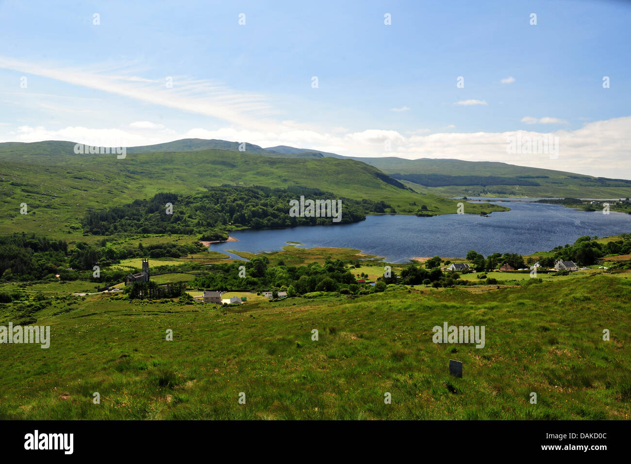 Dunlewey Church of Ireland, Poisoned Glen and Lough Na Kung, County Donegal, Ireland. Stock Photo