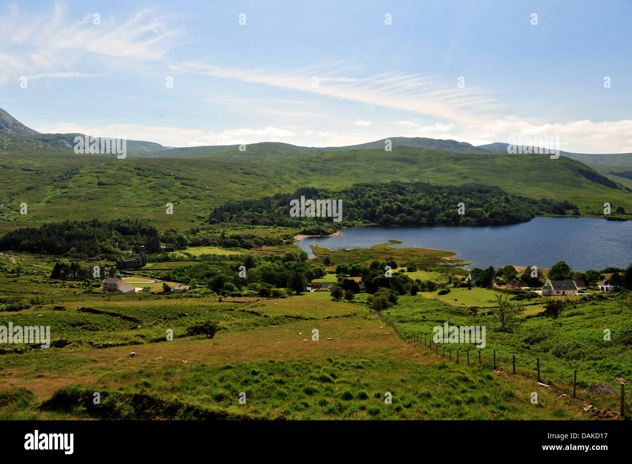 Dunlewey Church of Ireland, Poisoned Glen and Lough Na Kung, County Donegal, Ireland. Stock Photo