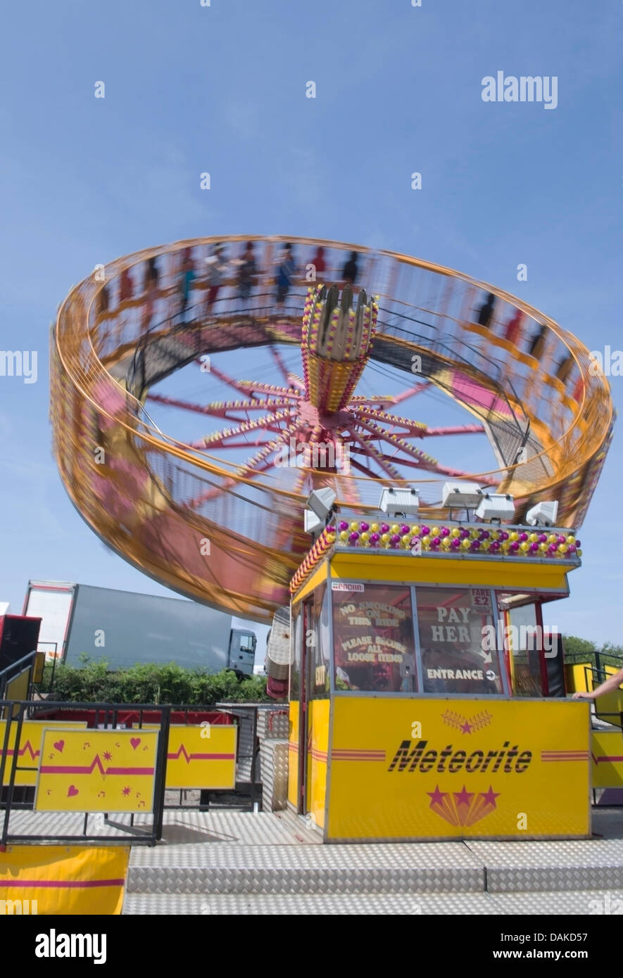 Stithians, UK. 15th July, 2013. Meteorite Ride at the funfair at the Stithians show, Cornwall's biggest one day show. Credit:  Bob Sharples/Alamy Live News Stock Photo