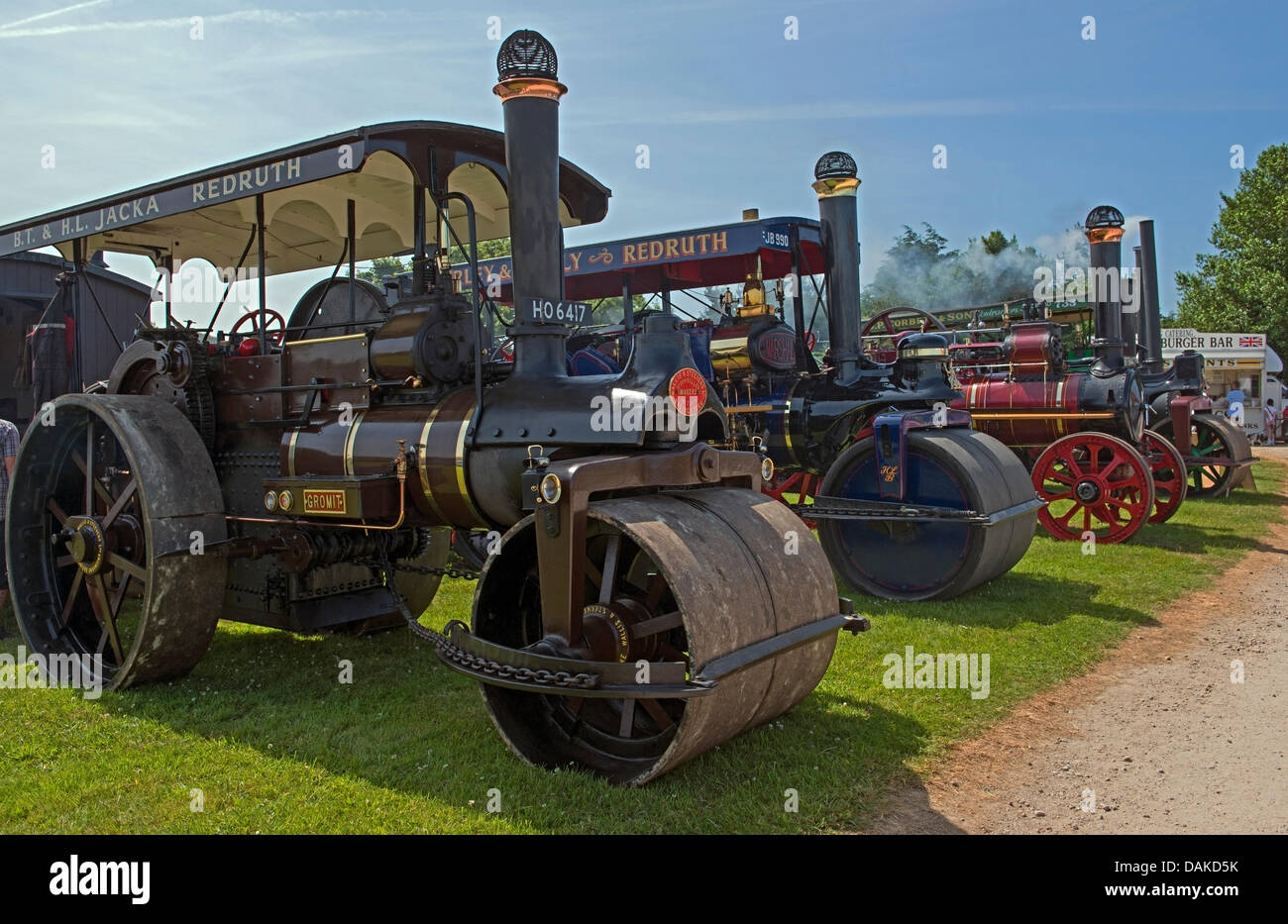 Stithians, UK. 15th July, 2013. Old Classic Steam Rollers on display at the show at the Stithians show, Cornwall's biggest one day show. Credit:  Bob Sharples/Alamy Live News Stock Photo