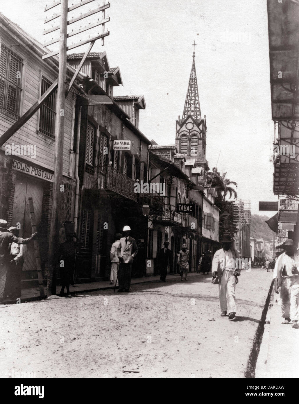 Street, Fort de France, Martinique, 1930 Stock Photo